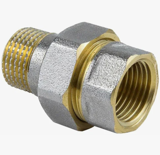 Соединитель латунь никель американка Ду 32 (1 1/4") прямой ВР/НР Aquasfera 9013-04