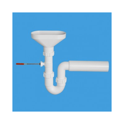 Сифон McAlpine HC7-FUN 1 1/2"*40 трубный P-образный с разрывом струи, с отводной трубой 50