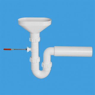 Сифон McAlpine HC7-FUN 1 1/2"*40 трубный P-образный с разрывом струи, с отводной трубой 50