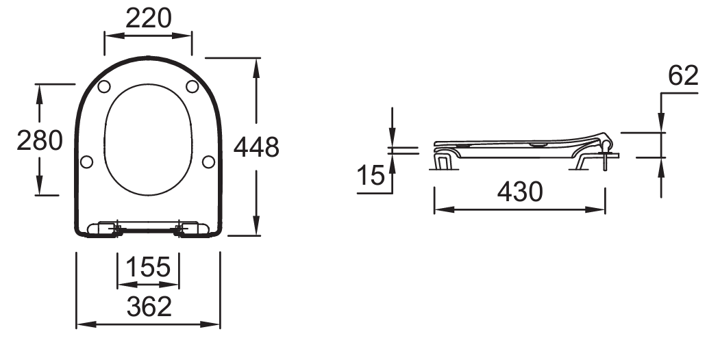 Подвесной унитаз Jacob Delafon Presquile 55,5 x 38 см, сидение микролифт E4440-00