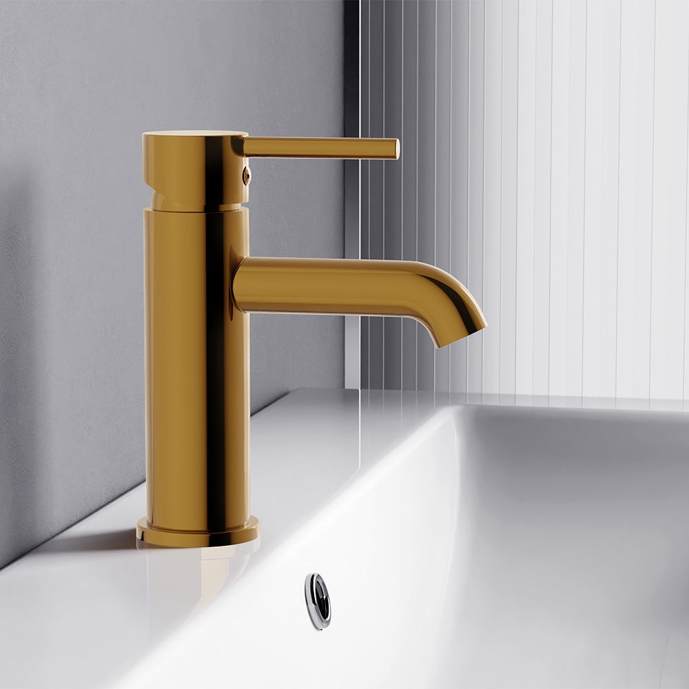 Смеситель для раковины золото Damixa Scandinavian Pure 360210600