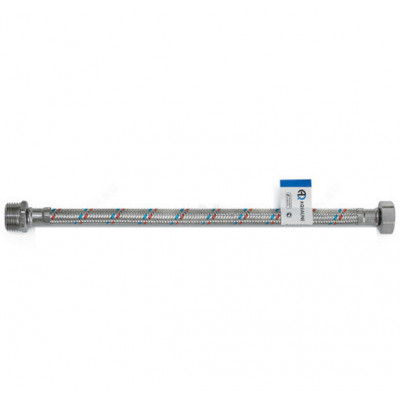 Подводка гибкая для воды нержавеющая оплетка 1/2" г-ш L-0.6м AQUALINE