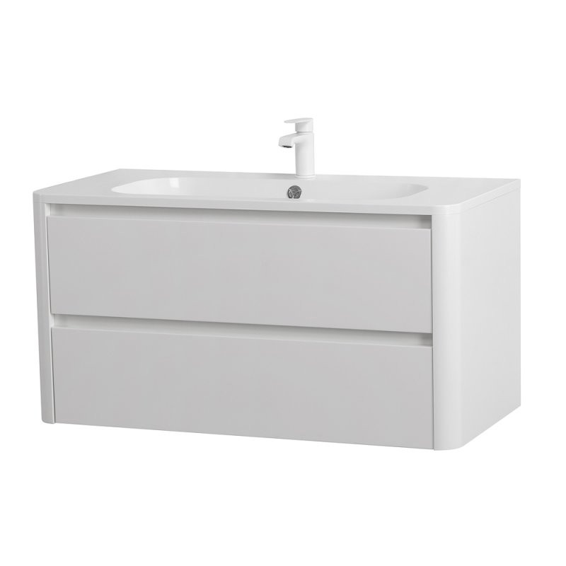 Тумба с раковиной подвесная 100см белая Cezares RELAX RELAX-1000-2C-SO-BL