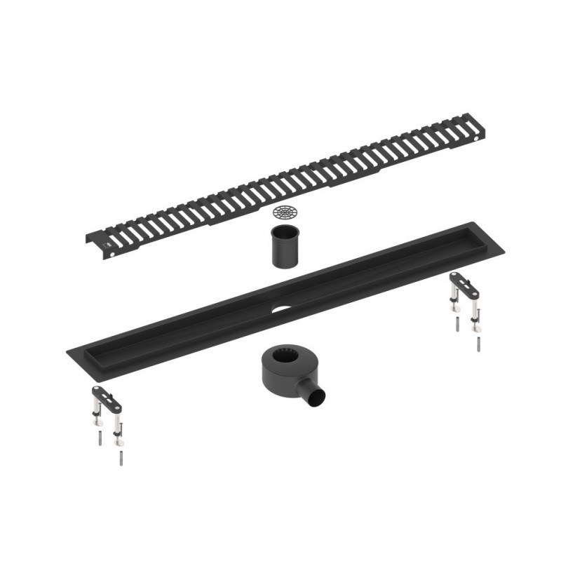 Душевой лоток черный Timo Drain System 60см с вставкой "lines" DS230106/03