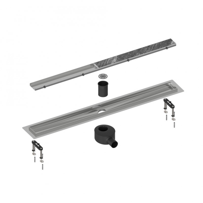 Душевой лоток хром Timo Drain System 80см с двусторонней панелью "plate" под плитку DS230208/00