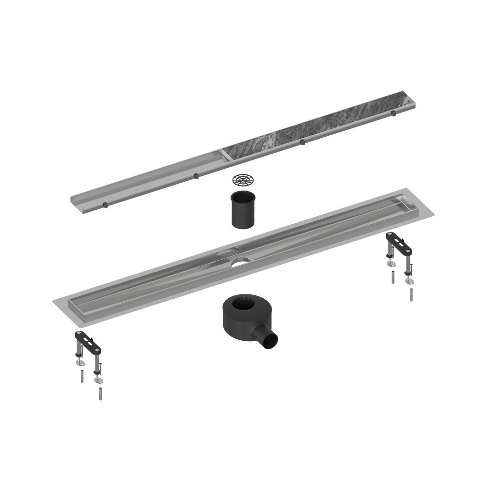 Душевой лоток хром Timo Drain System 80см с двусторонней панелью "plate" под плитку DS230208/00