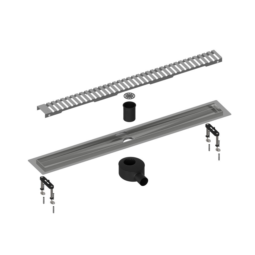 Душевой лоток сатин Timo Drain System 90см с вставкой "lines" DS230109/01