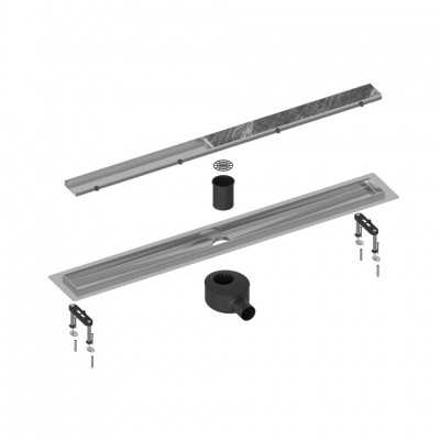 Душевой лоток хром Timo Drain System 90см с двусторонней панелью "plate" под плитку DS230209/00