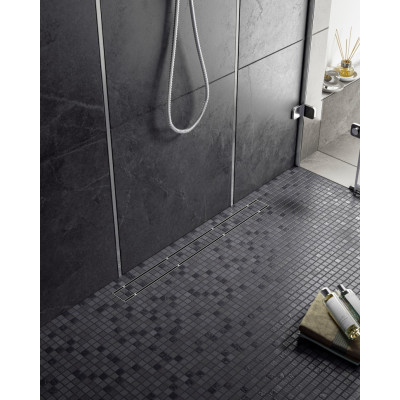 Душевой лоток хром Timo Drain System 90см с двусторонней панелью "plate" под плитку DS230209/00