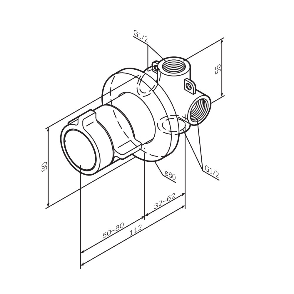 Смеситель для душа с термостатом встраиваемый хром Am.pm X-Joy F85A65600