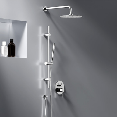 Встраиваемая душевая система с душевым смесителем и штангой хром Damixa Scandinavian Pure 936530000