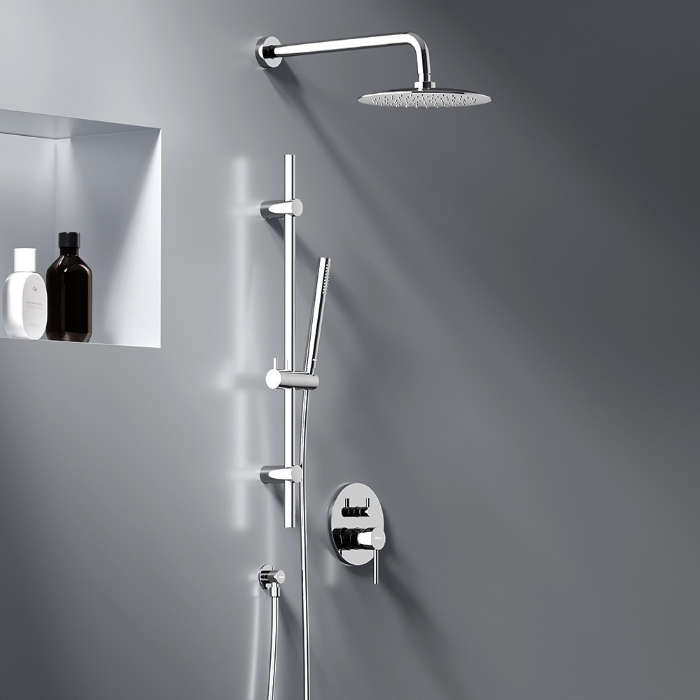 Встраиваемая душевая система с душевым смесителем и штангой хром Damixa Scandinavian Pure 936530000