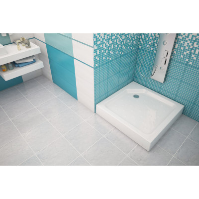 Акриловый душевой поддон 90x90x16 Метакам Universal N с каркасом и экраном
