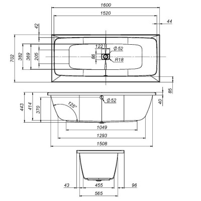 Акриловая ванна белая 160x70см Am.pm Func W84A-160-070W-A