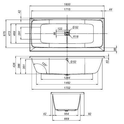 Акриловая ванна белая 180x80см Am.pm Func W84A-180-080W-A