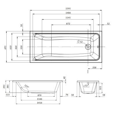 W90A-160-070W-P Gem, панель фронтальная для ванны А0 160х70 см, шт
