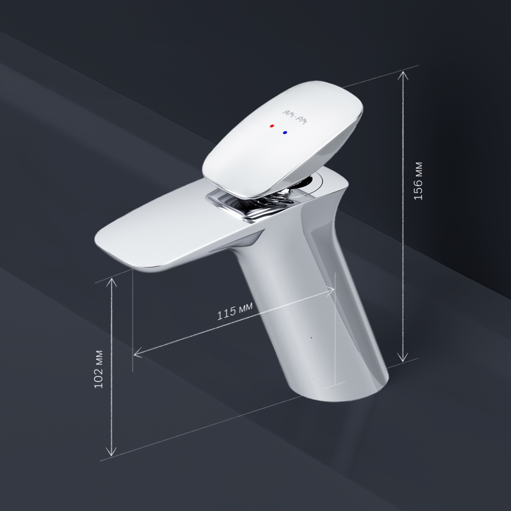 Смеситель для раковины хром AM.PM Spirit 2.0 F70A02100