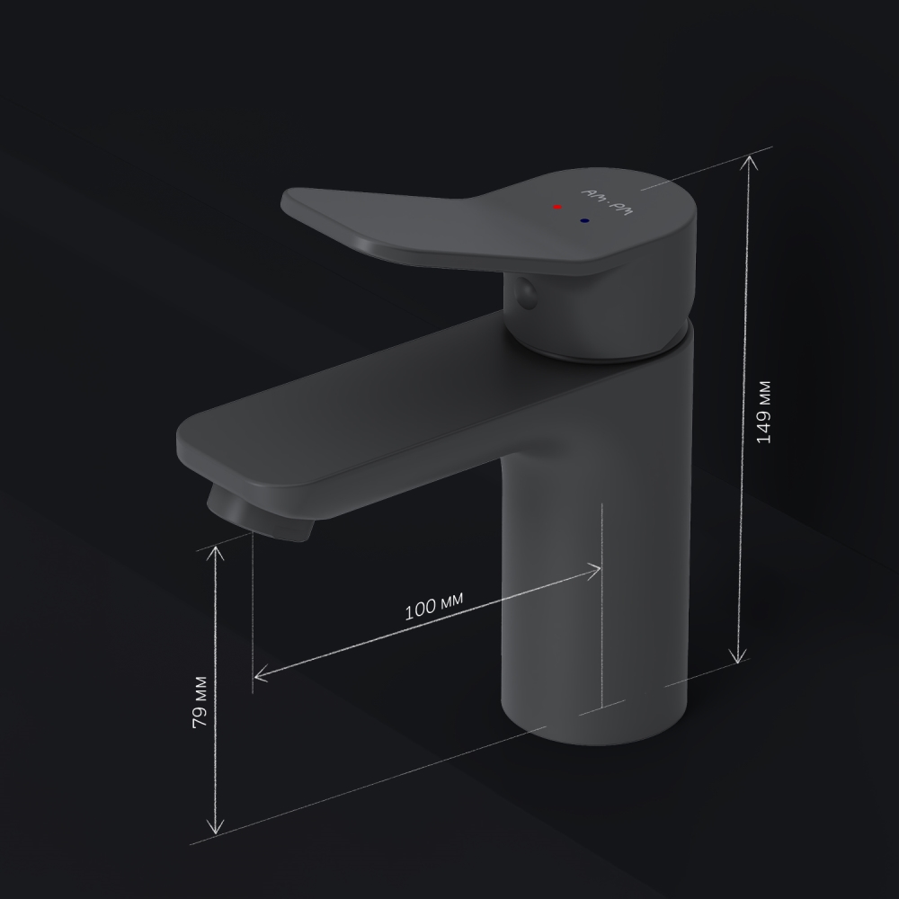 Смеситель для раковины черный AM.PM X-Joy F85A02122