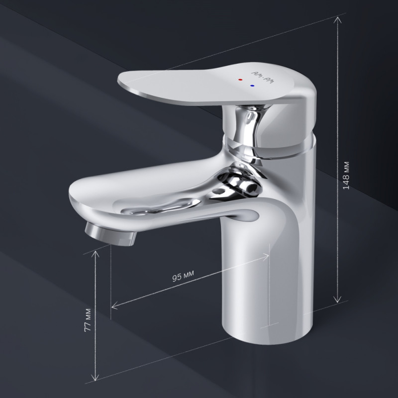 F85C02100 Sunny, смеситель для умывальника, хром, шт