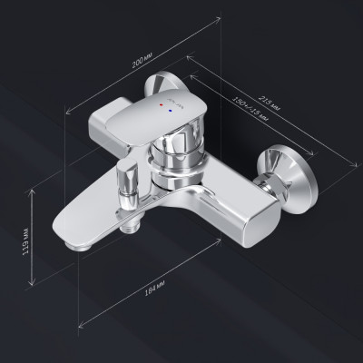 Смеситель для ванны и душа хром AM.PM Spirit 2.1 F71A10000