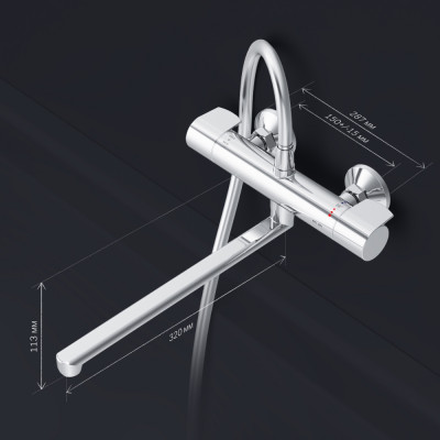 Смеситель для ванны и душа хром Am.pm X-Joy F85A50900