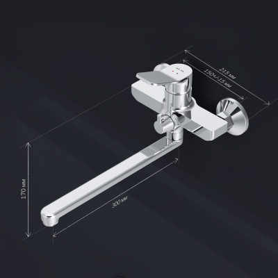 Смеситель для ванны хром AM.PM X-Joy F85A90000