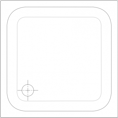 Душевой поддон стальной BetteUltra 900×900×25, Цвет: White