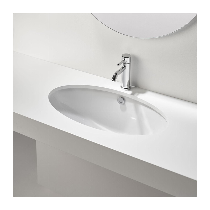 Раковина SIMAS Lft Spazio 60x39см встраиваемая снизу, без отверстия под смеситель, белая