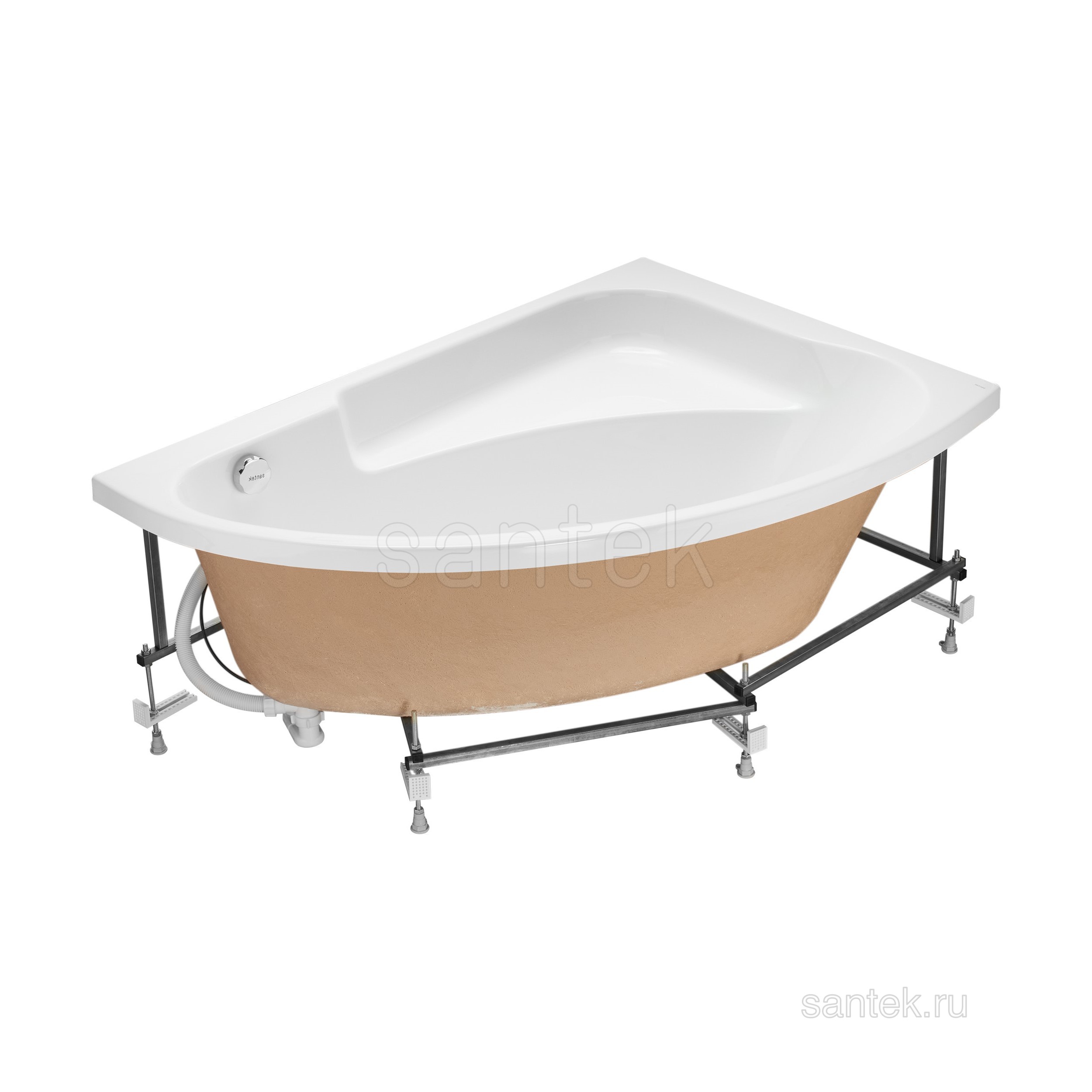 Акриловая ванна Santek Гоа 150х100 R асимметричная белая 1WH112032