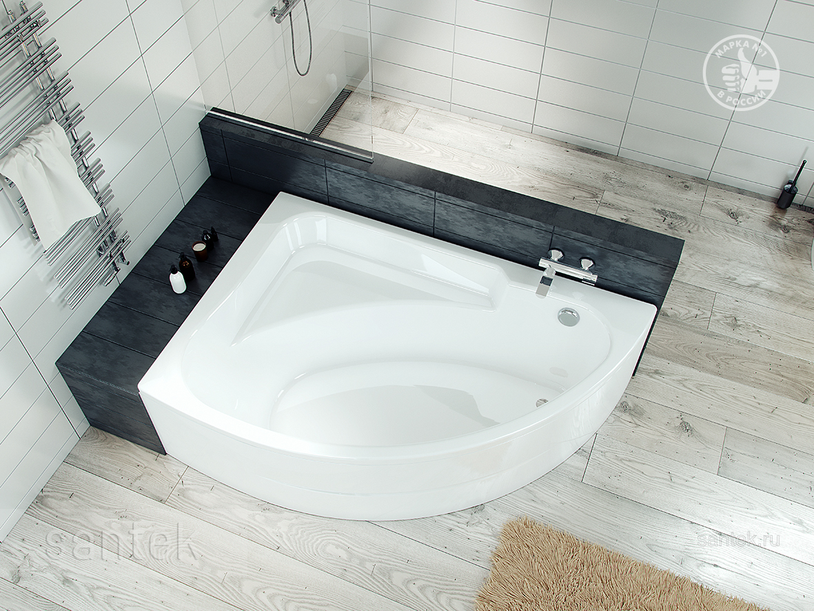 Акриловая ванна Santek Гоа 150х100 L асимметричная белая 1WH112033