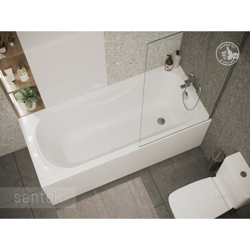 Акриловая ванна Santek Тенерифе 160х70 прямоугольная белая 1WH302357