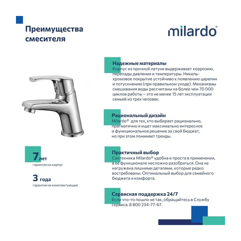 Смеситель для умывальника Milardo Sterm STESB00M01 хром