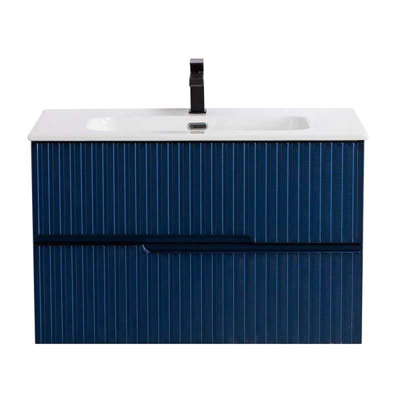 Тумба под раковину подвесная 120см синяя (сапфир) Cezares DUET DUET-N-1200-2C-SO-SPF-P
