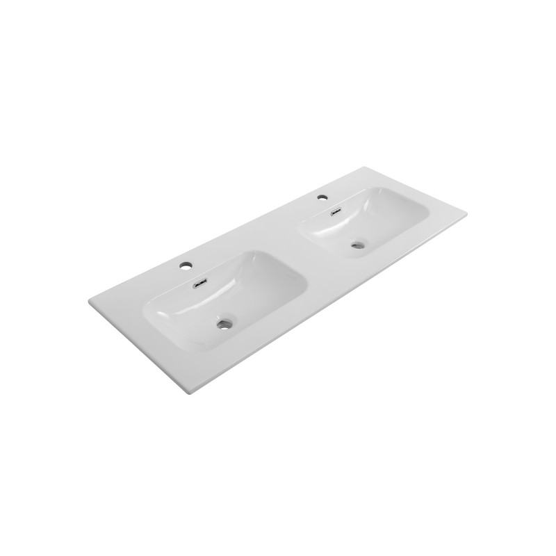 Раковина керамическая с двумя чашами 121х46см белая Cezares CZR-8073-120-2