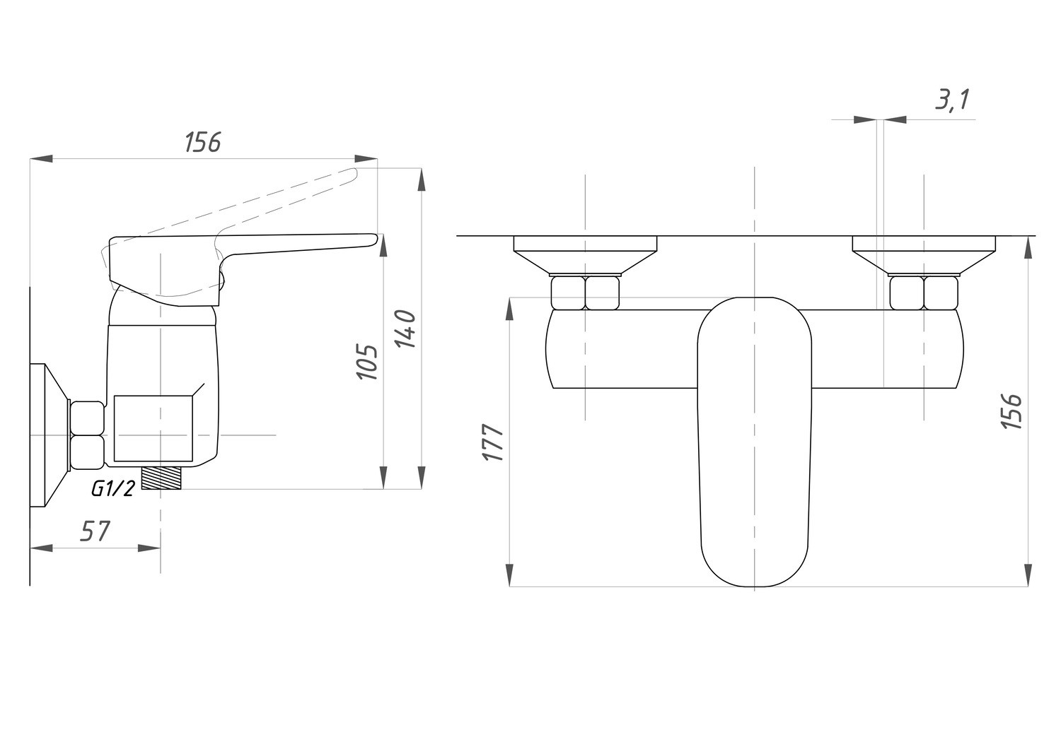 Смеситель для душа ПСМ-200 Профсан PSM-200-4