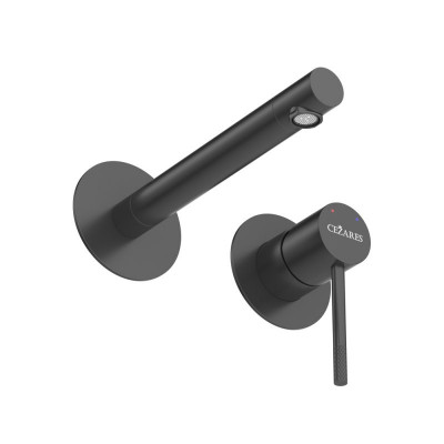 Смеситель для раковины встраиваемый черный матовый Cezares RELAX-BLI2-2-NOP-W0