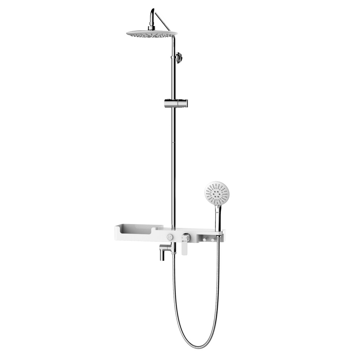 Система для ванны и душа со смесителем хром/белый Lemark Tropic LM7007C