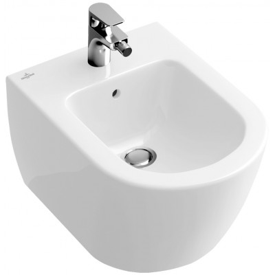 Биде подвесное Villeroy & Boch Subway 2.0 с отверстием под смеситель, Альпийский белый, 54000001