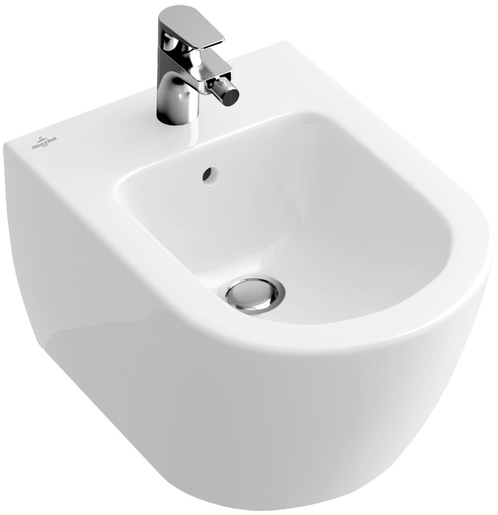 Биде подвесное Villeroy & Boch Subway 2.0 с отверстием под смеситель, Альпийский белый, 54000001