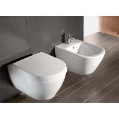 Биде подвесное Villeroy & Boch Subway 2.0 с отверстием под смеситель, Альпийский белый, 54000001