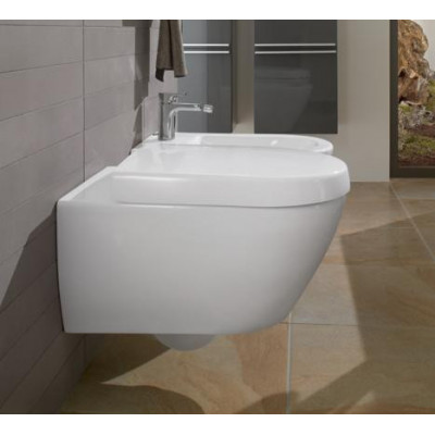 Биде подвесное Villeroy & Boch Subway 2.0 с отверстием под смеситель, Альпийский белый, 54000001