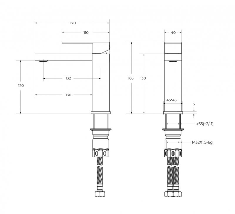 Смеситель для раковины хром Cezares SLIDER-LS-01-W0