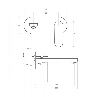Смеситель для раковины встраиваемый брашированное золото Cezares STYLUS-BLI1-BORO-W0