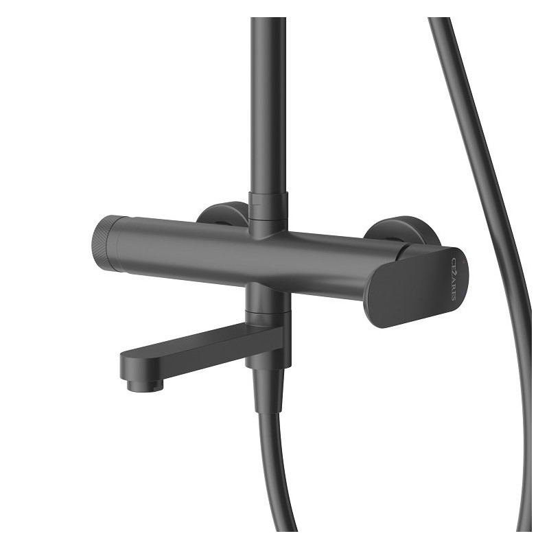 Душевая стойка со смесителем черная матовая Cezares STYLUS-CVD-NOP