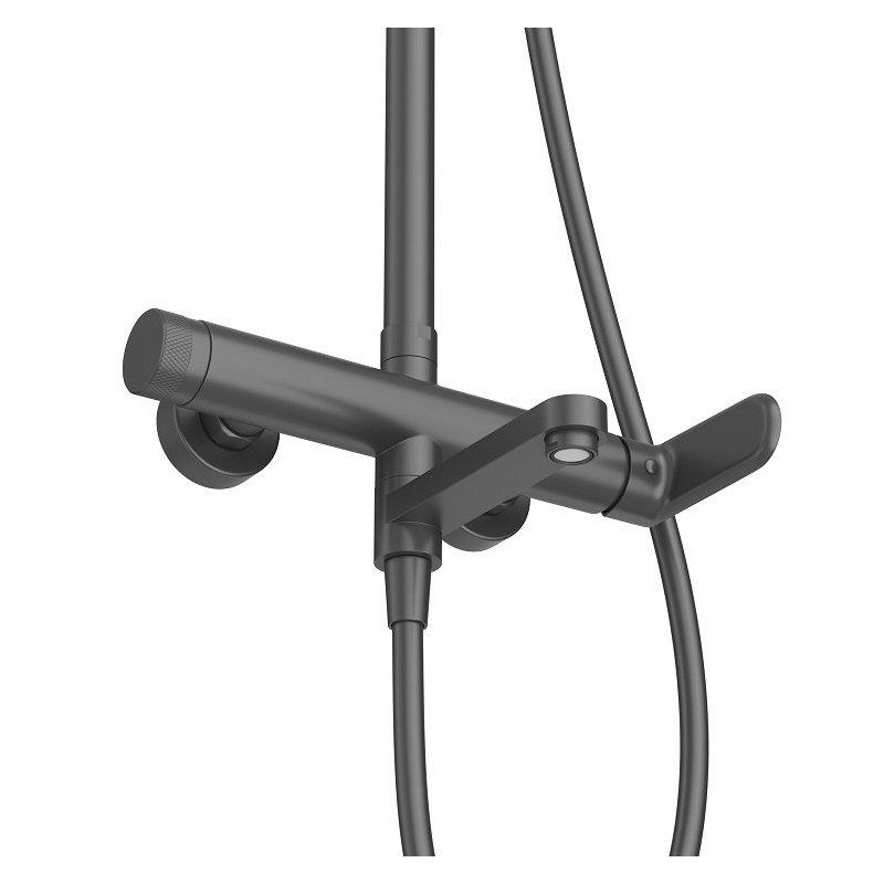 Душевая стойка со смесителем черная матовая Cezares STYLUS-CVD-NOP