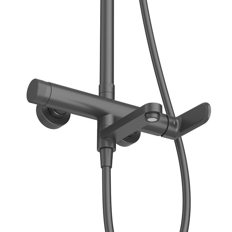 Душевая стойка со смесителем черная матовая Cezares STYLUS-CVD-NOP