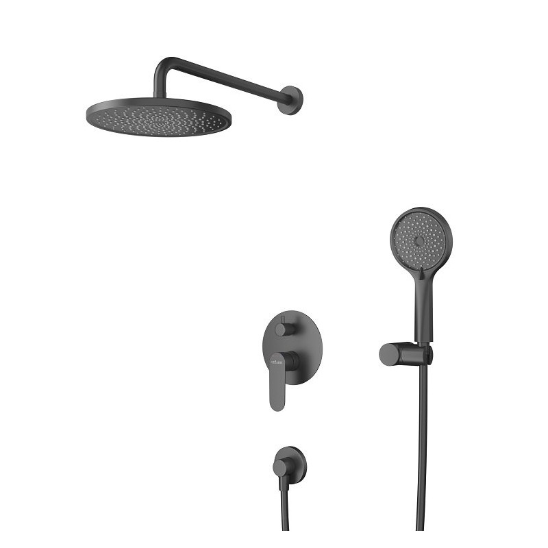 Душевой комплект со смесителем встраиваемый черный матовый Cezares STYLUS-DSET-NOP
