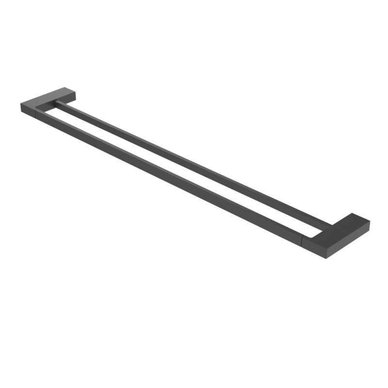 Полотенцедержатель штанга двойной 80см черный матовый Cezares SLIDER-THD-80-NOP