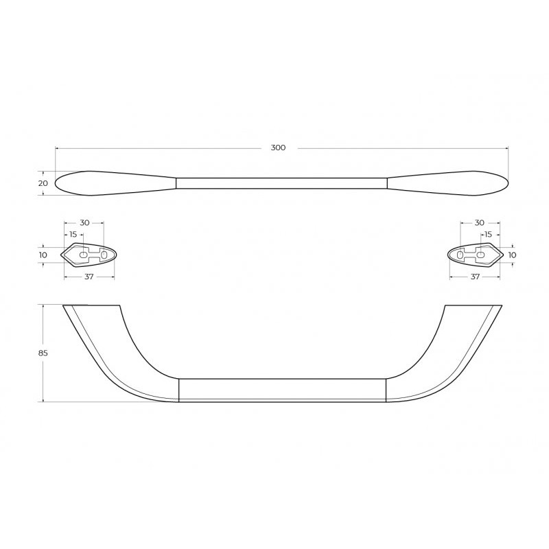 Полотенцедержатель настенный хром Cezares LINER-TH02-01