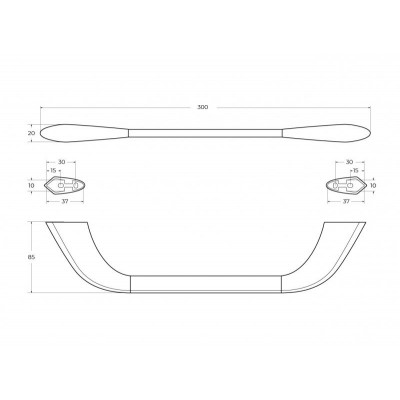 Полотенцедержатель настенный оружейная сталь Cezares LINER-TH02-GM